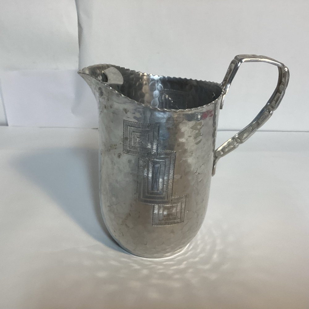 Rare Hammered Aluminum ArtDeco Style Pitcher